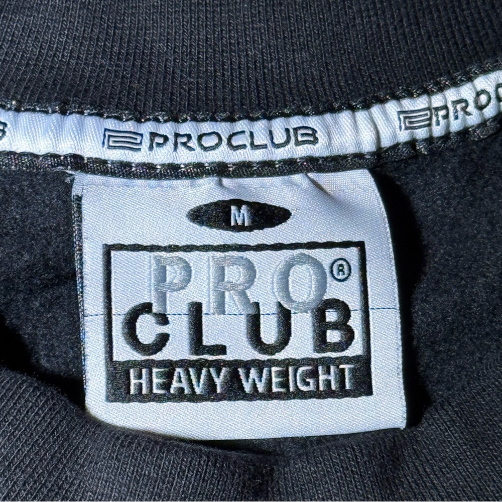 Pro Club Heavy Weight Classic Black Crewneck Sweater Mens M - Picture 5 of 11